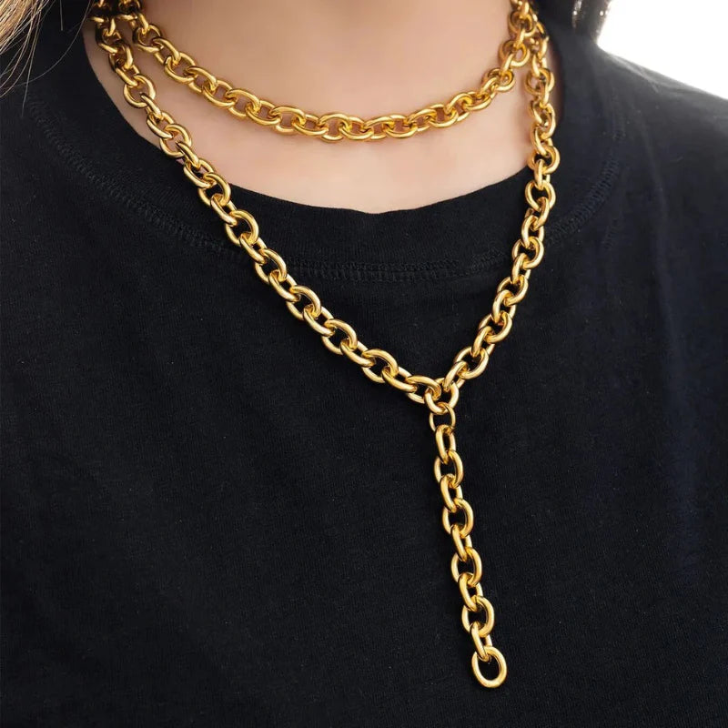 Oval Chain Lariat