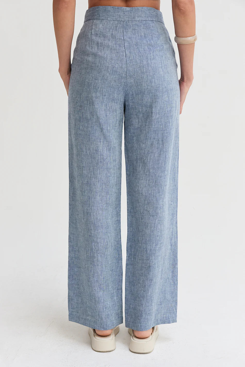 Helen Two Tone Linen Wide Leg Pants