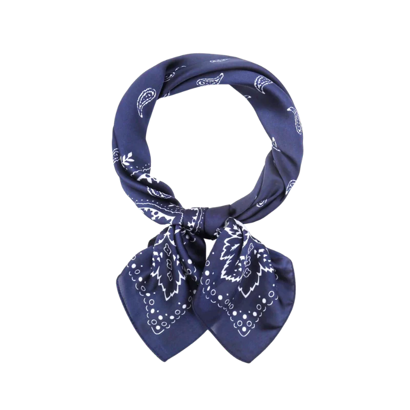 Satin Scarf-Navy