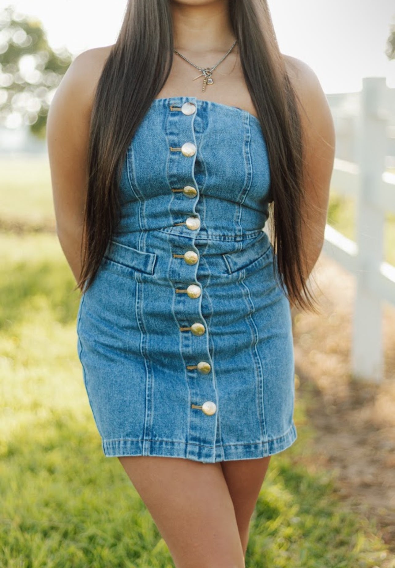 Denim Tube Mini Dress