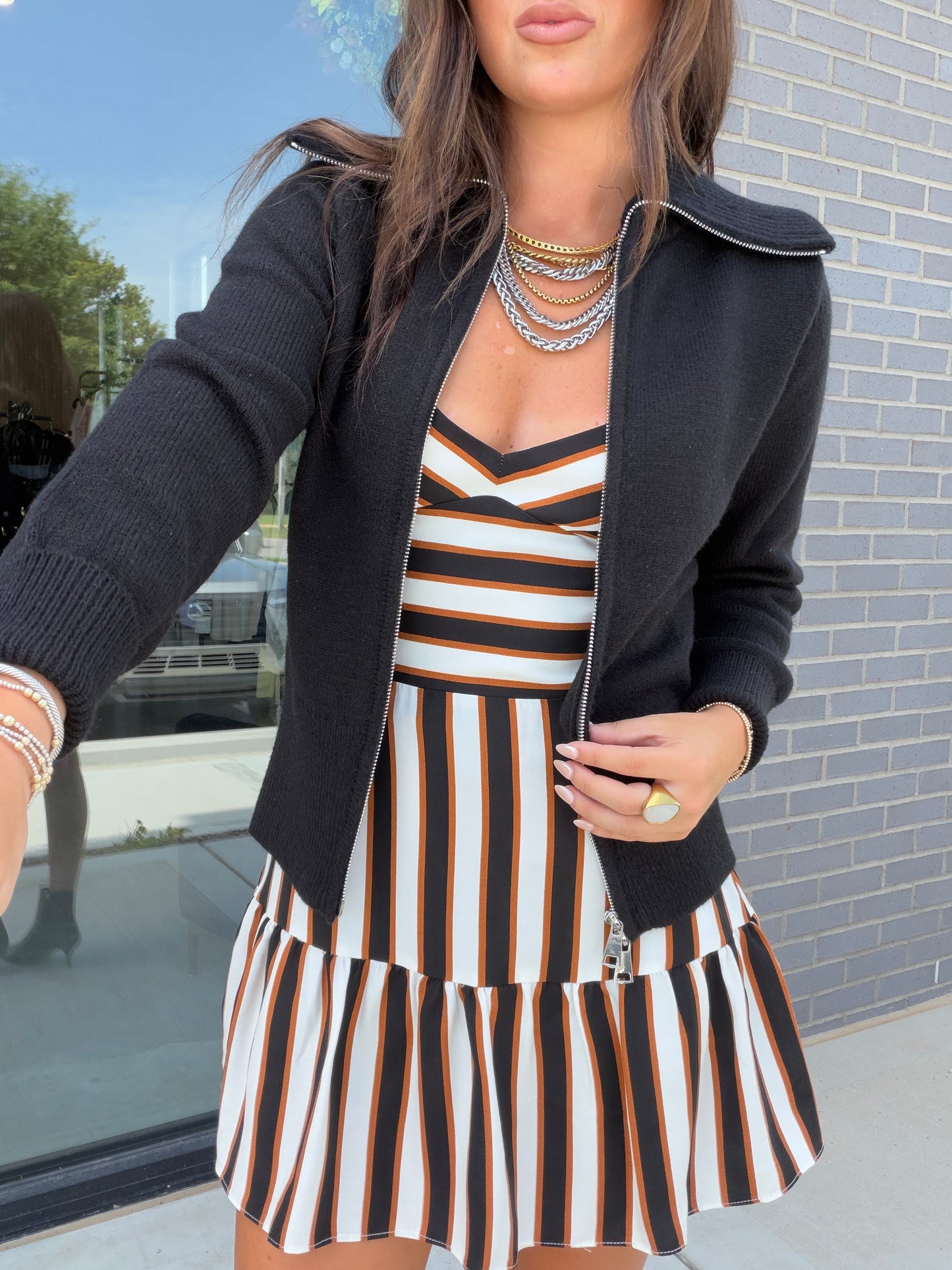 Black Full Zip Sweater