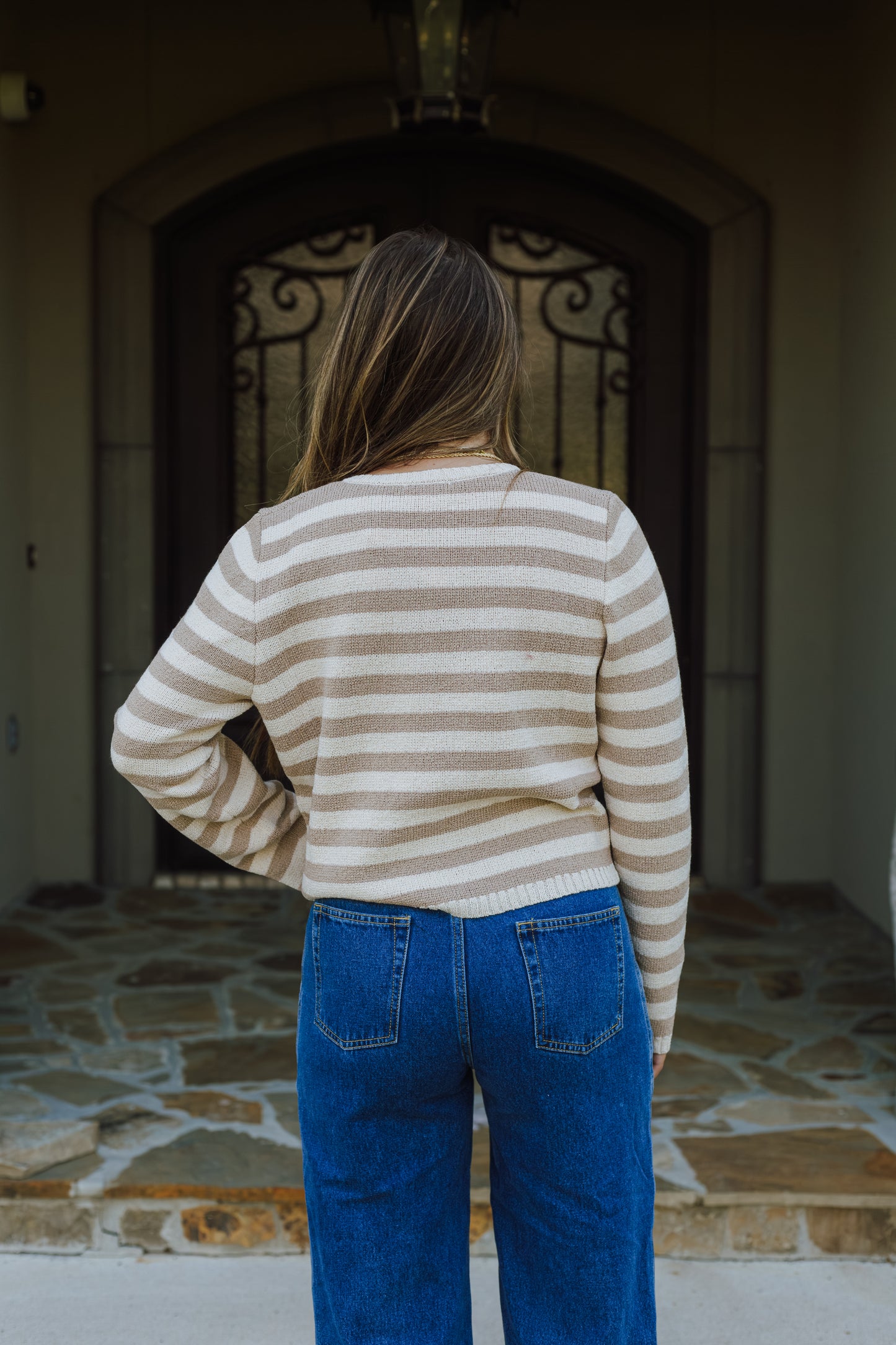 Daphne Long Sleeve Stripe Cardigan