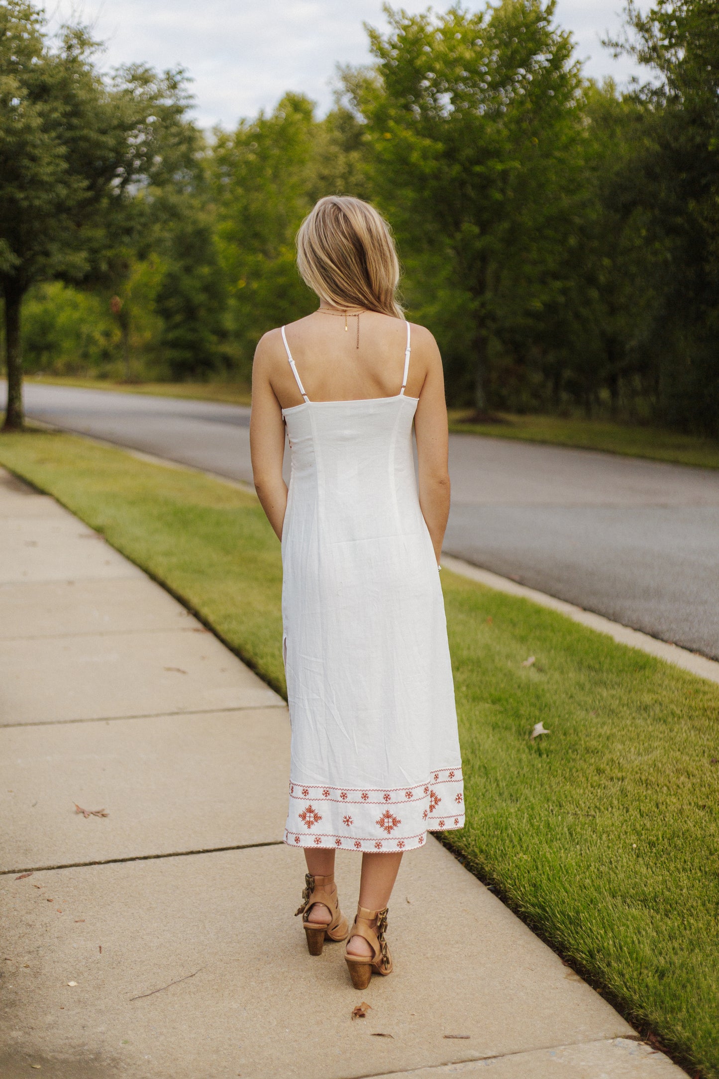 Warm Horizon Embroidered Midi Dress