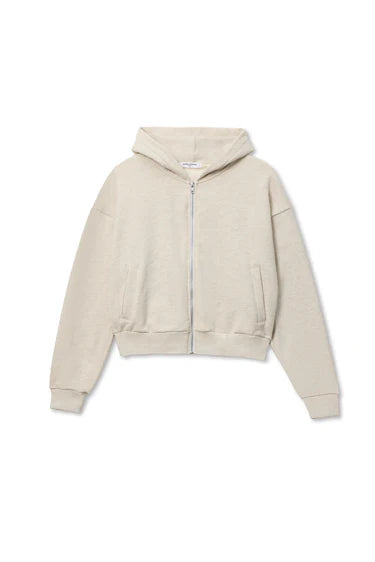 French Terry Cropped Zip Hoodie