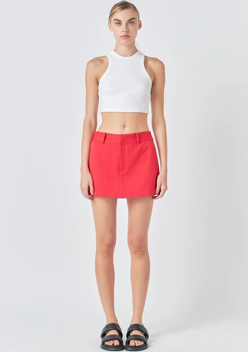 Fire Red Mini Skort