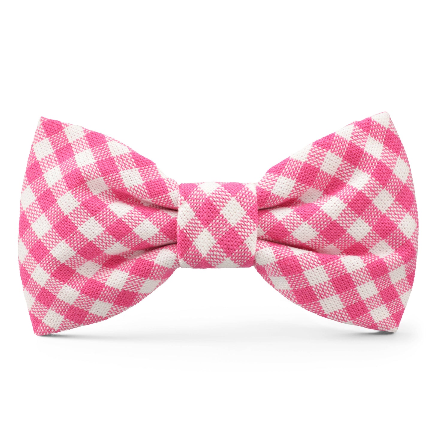 Hot Pink Gingham Dog Bow Tie