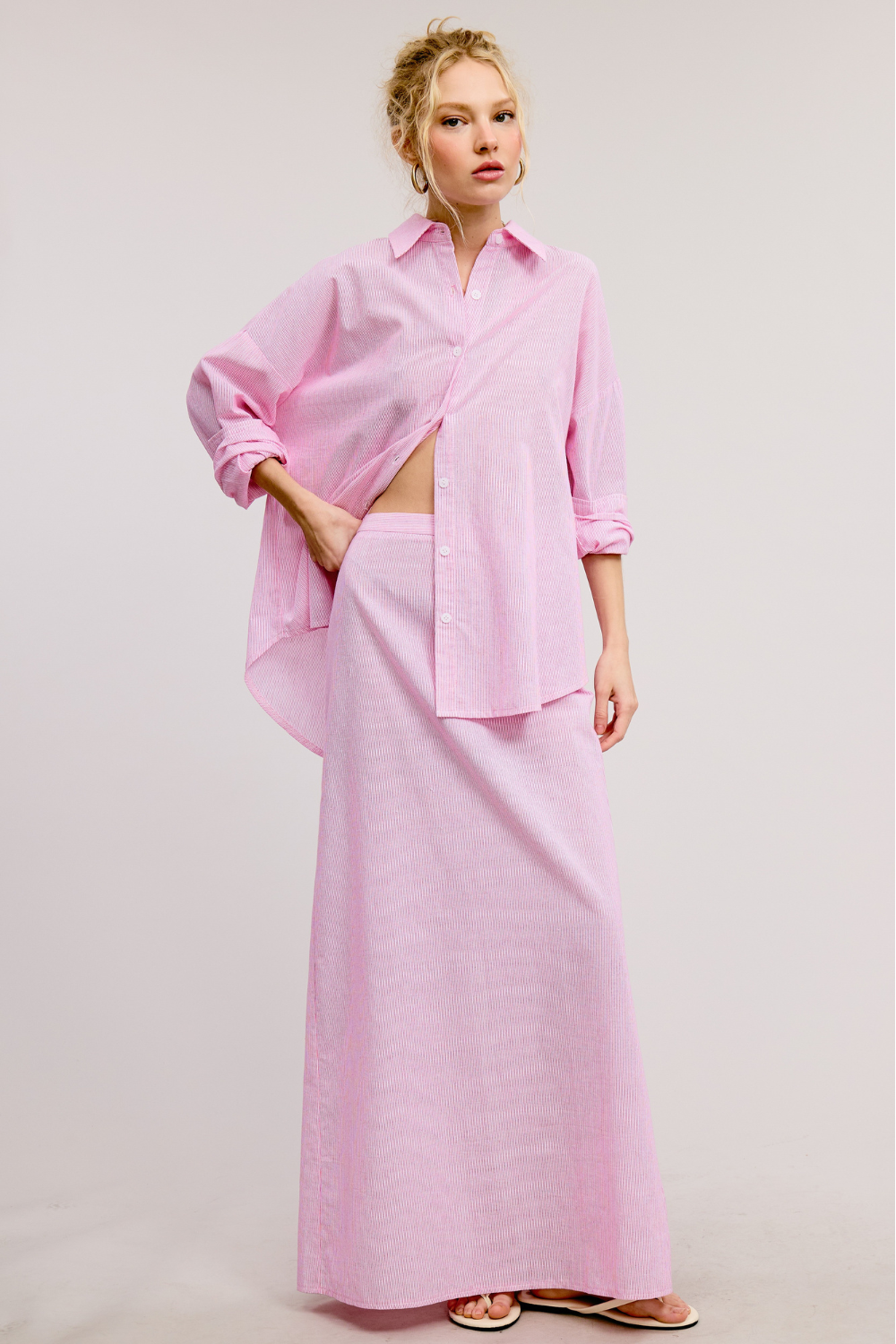 Pink Striped Button Down