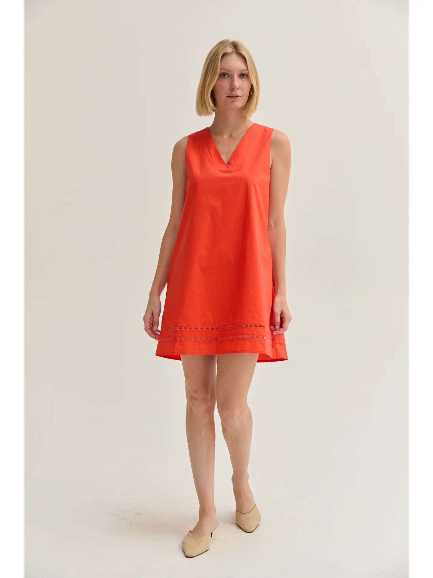 Reese Poplin Lattice Mini Dress