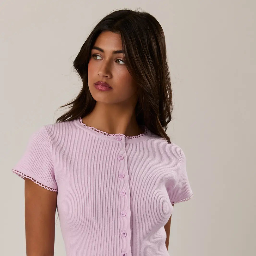 Cap Sleeve Button Down Top