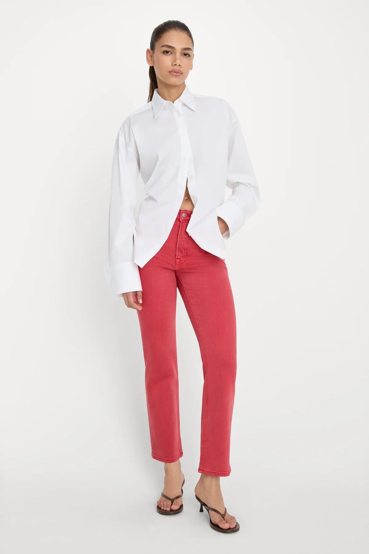 Good Icon Ankle Jean Cherry Red
