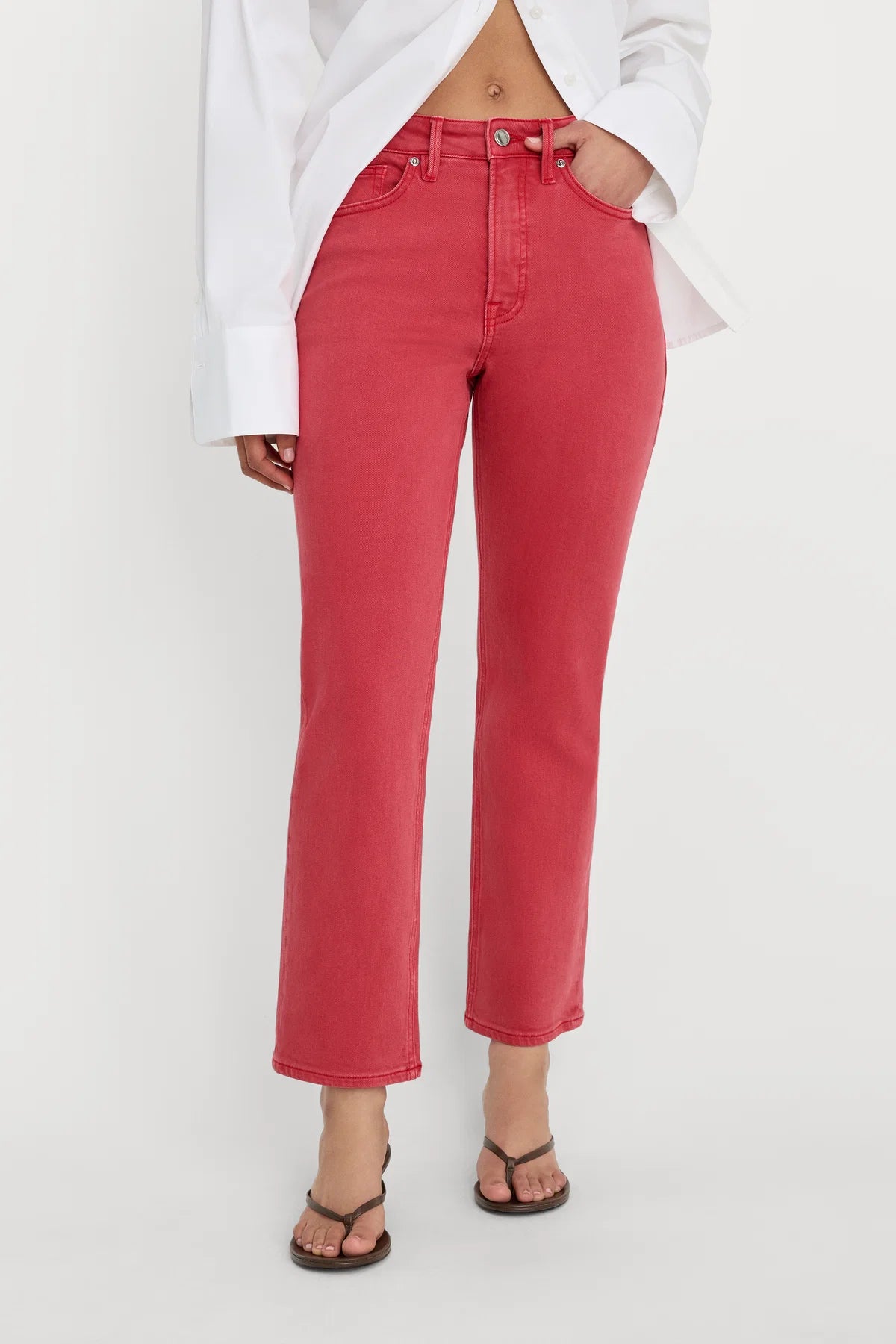 Good Icon Ankle Jean Cherry Red