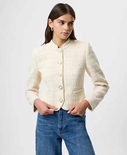 Structured Tweed Slim Fit Jacket