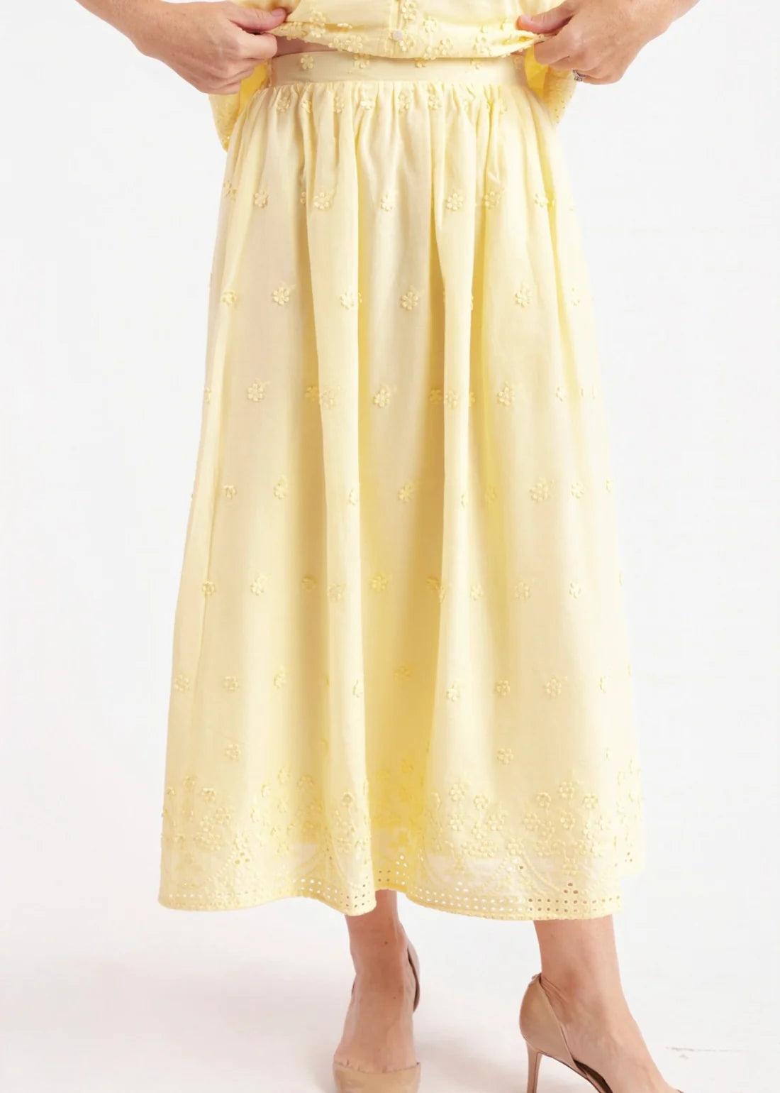 Beachglass Embroidered Maxi Skirt