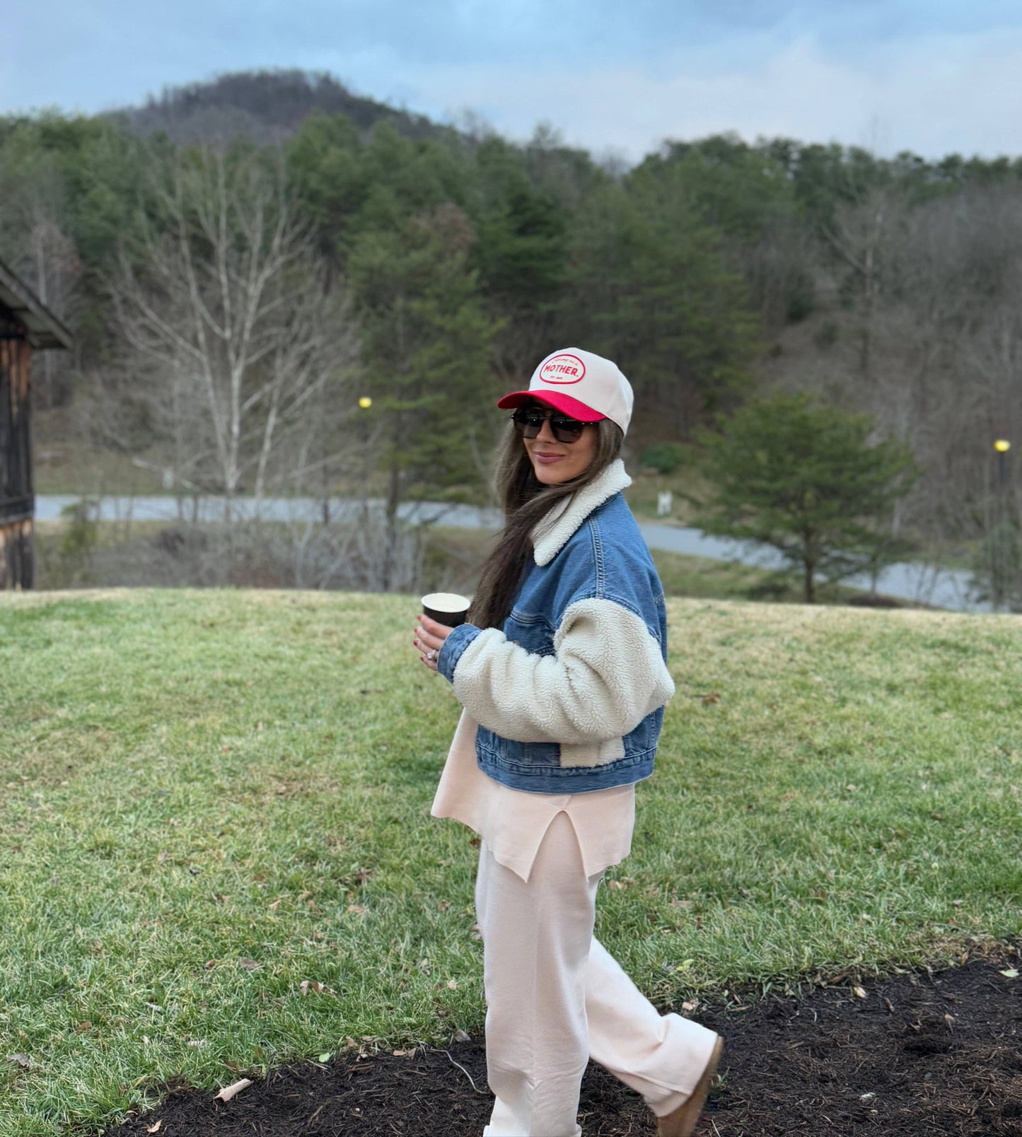 VINTAGE Mother Canvas Patch Hat - Red/Natural