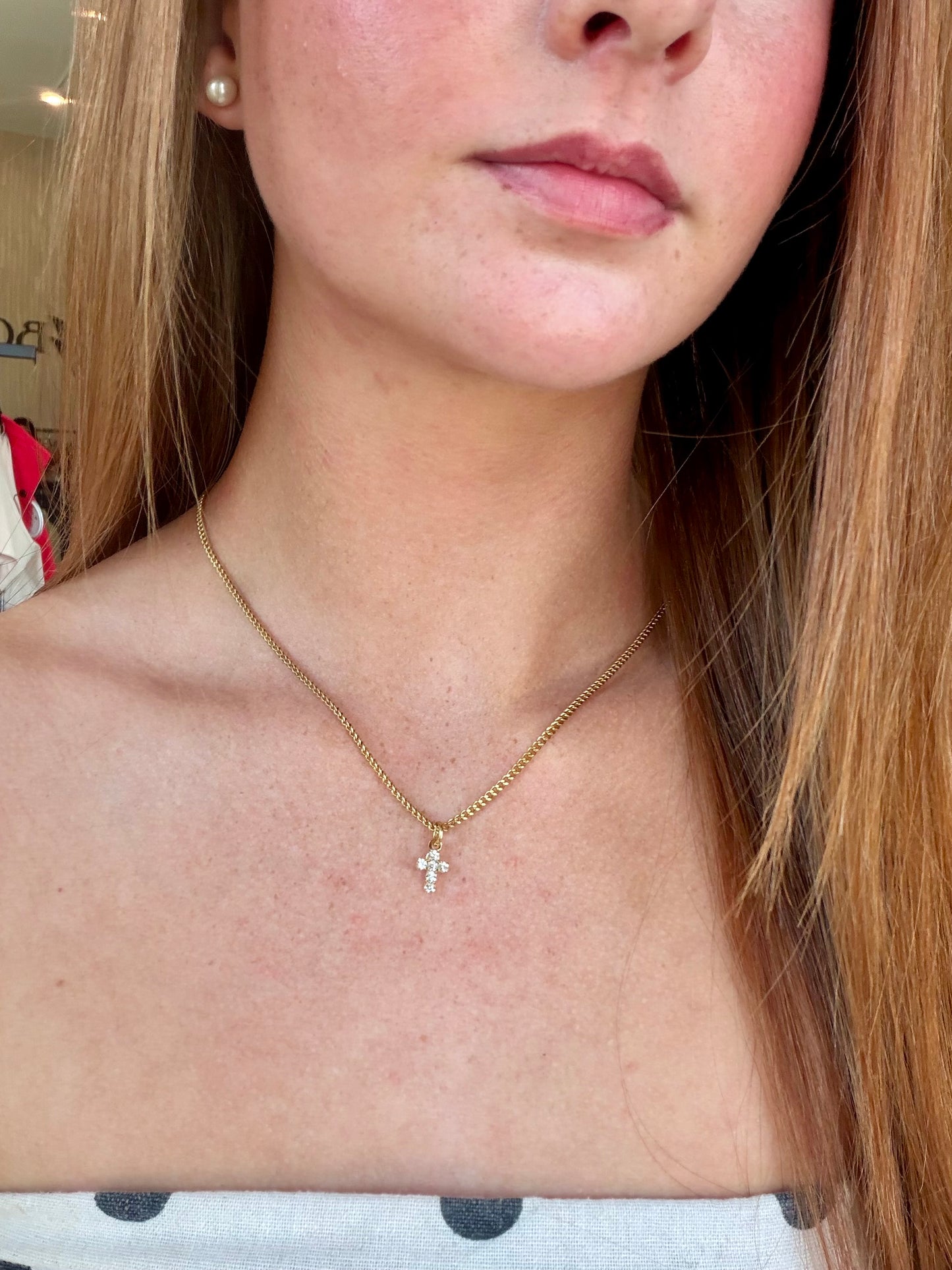 Single Mini Cross Necklace