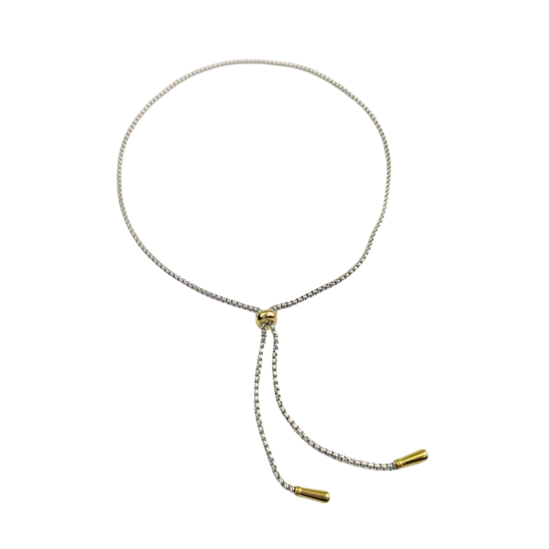 Two Tone Box Chain Lariat
