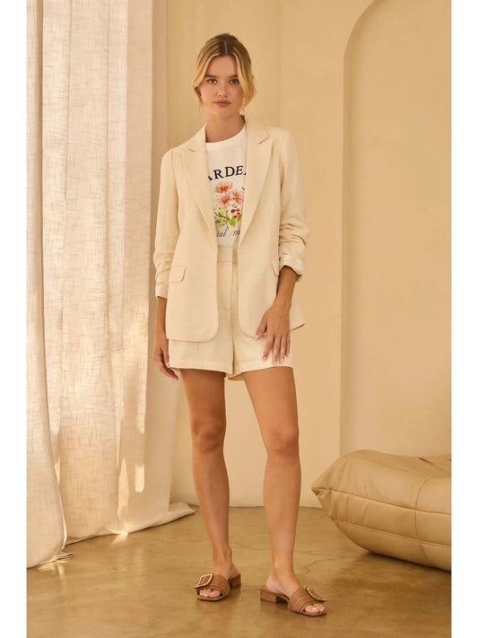 Cream Tailored Shorts