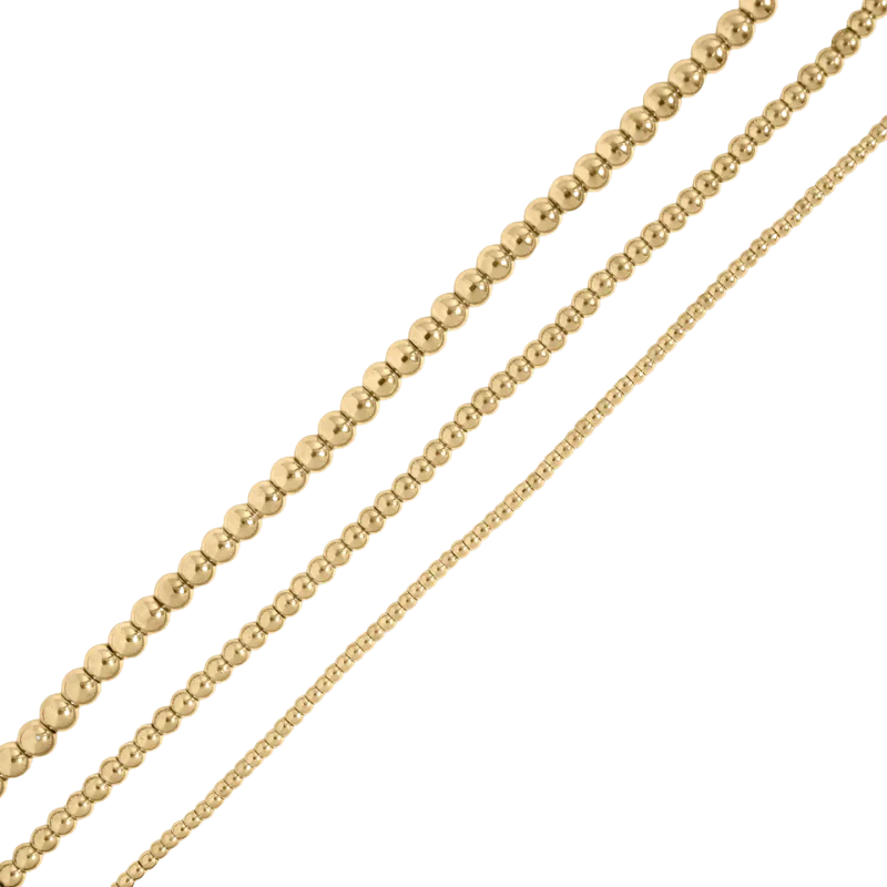 Gold Beaded Necklace- 3 mm