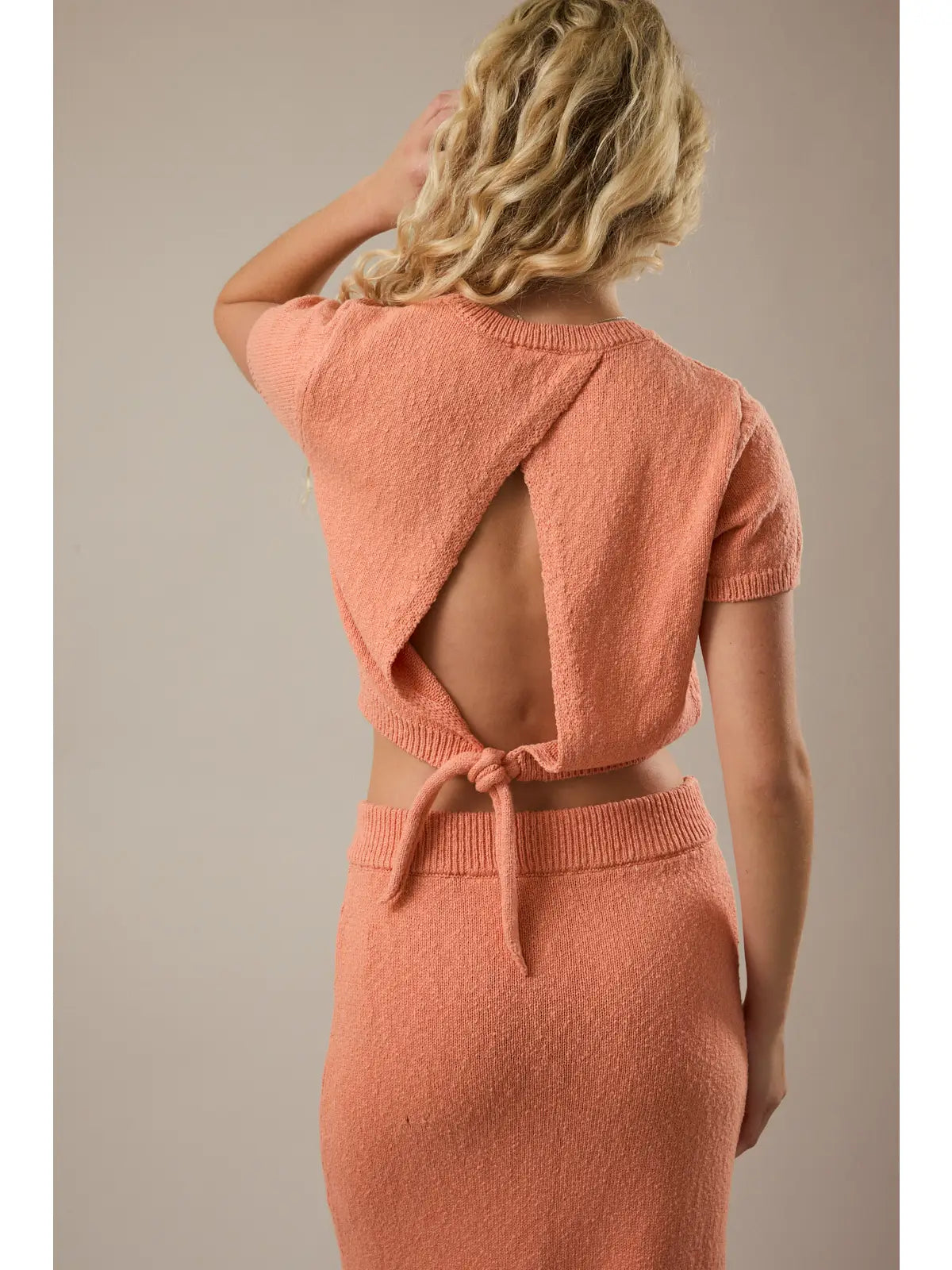 Orange Back Tie Top