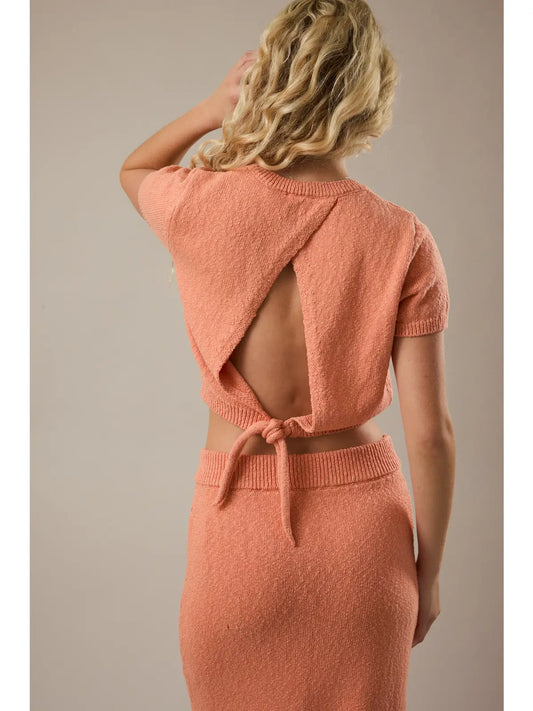 Orange Back Tie Top