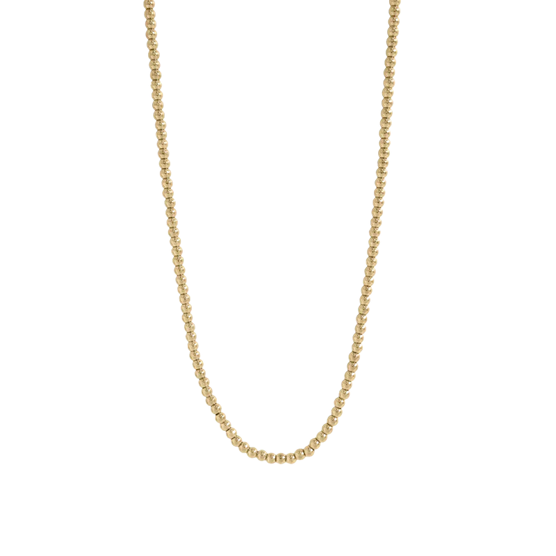 Gold Beaded Necklace- 3 mm