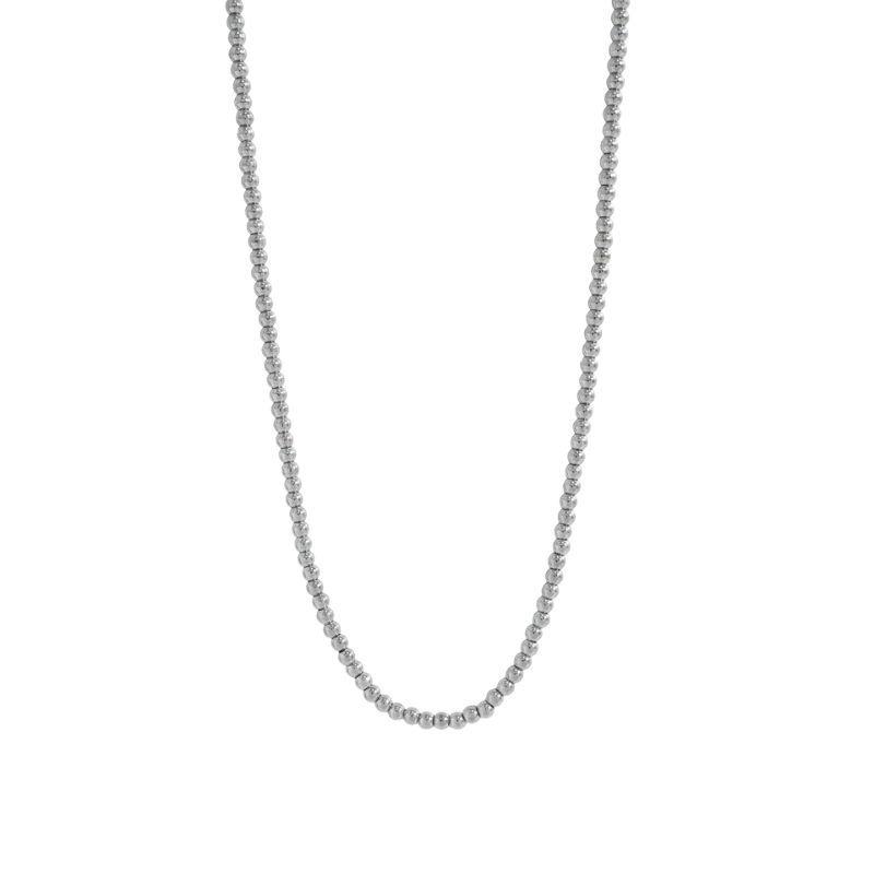 Silver Beaded Necklace- 4 mm