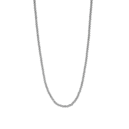 Silver Beaded Necklace- 2 mm