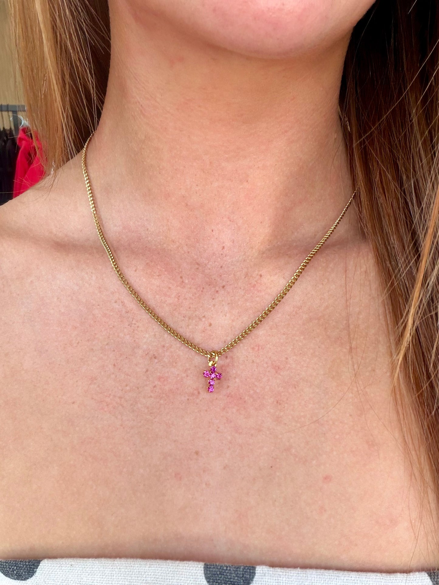 Single Mini Cross Necklace