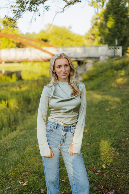 High Neck Ruched Top