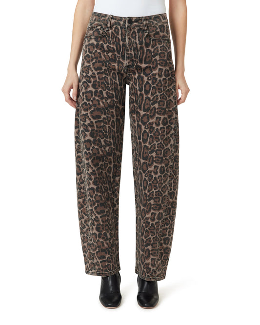 Evie Leopard Barrel Jean