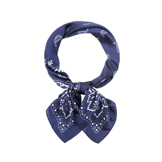 Satin Scarf-Navy