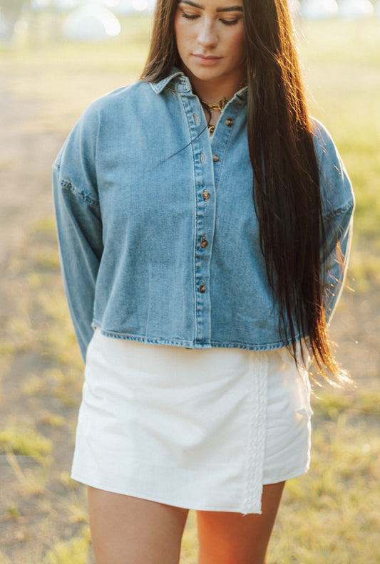 Favorite Daughter Crop Ex- Boyfriend Shirt