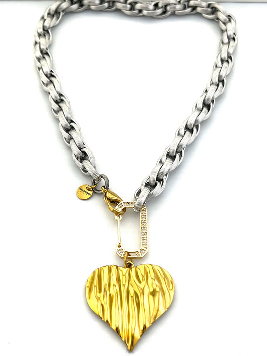Heart On Lock Necklace