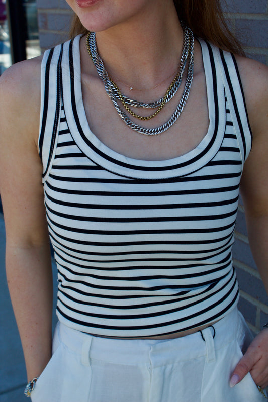Anouk Scoop Stripe Tank