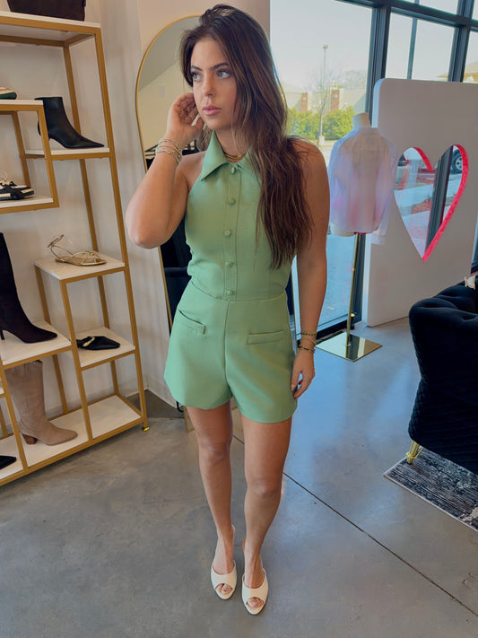 Green Collared Romper