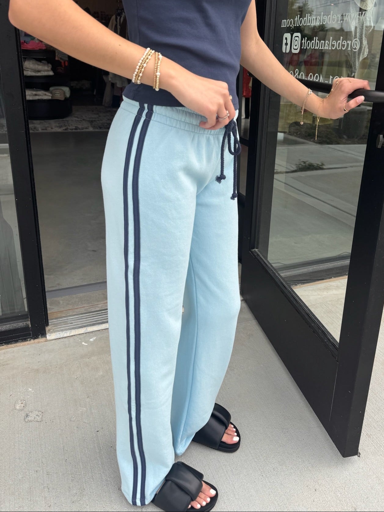 Solid Track Pant- Bluey