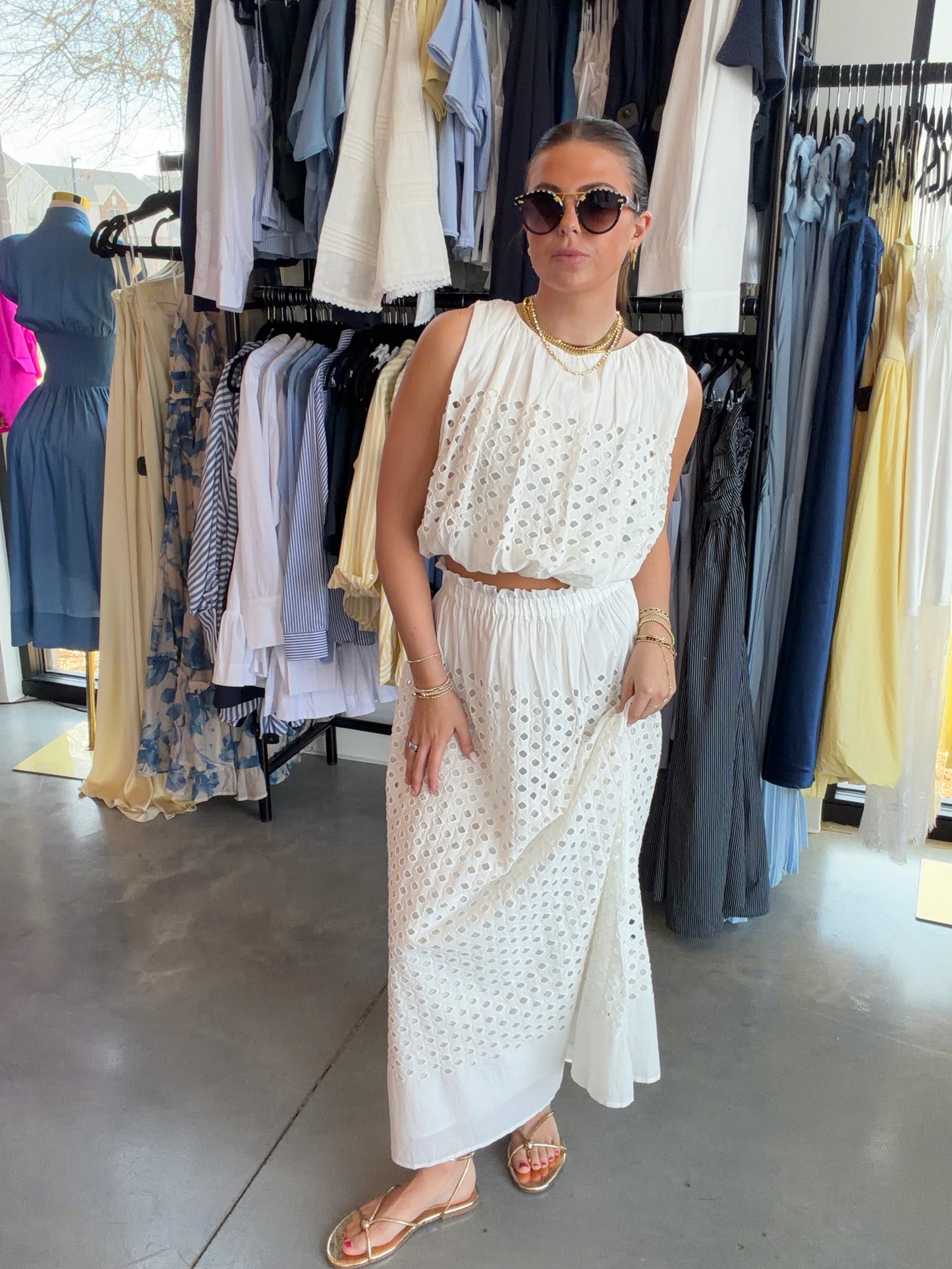 Eyelet Crop Top
