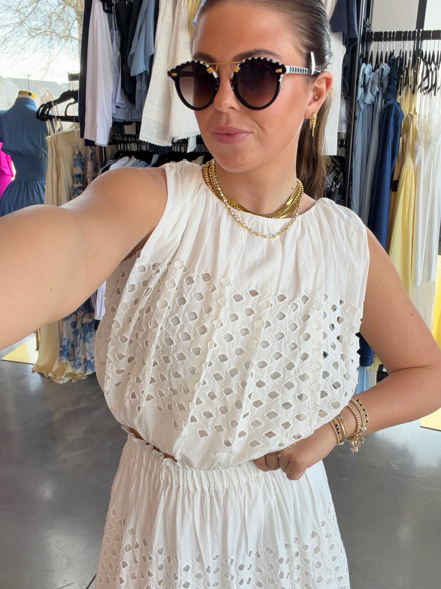 Eyelet Crop Top