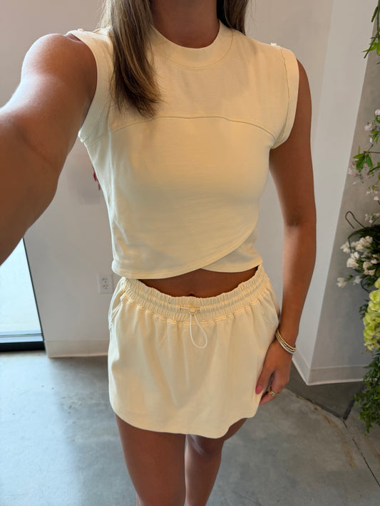 Butter Ribbed Skort Set