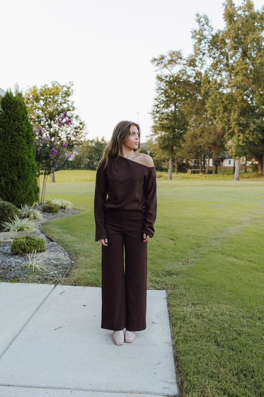 Dulce One Shoulder Top & Flow Pant Set