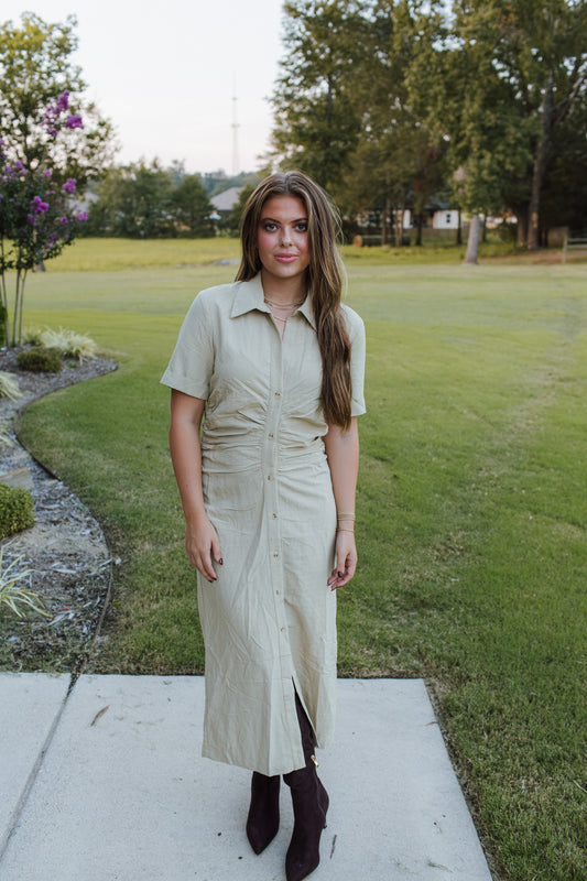 Edith Button Up Shirt Dress