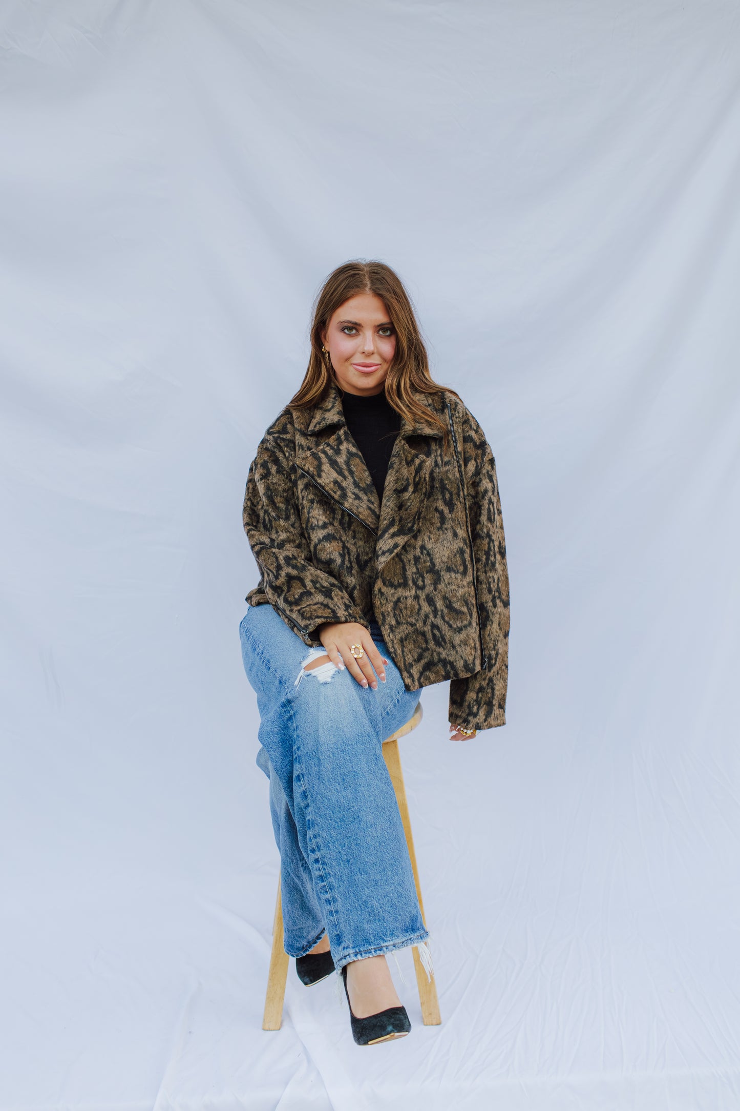Vegan Leopard Oversized Jacket
