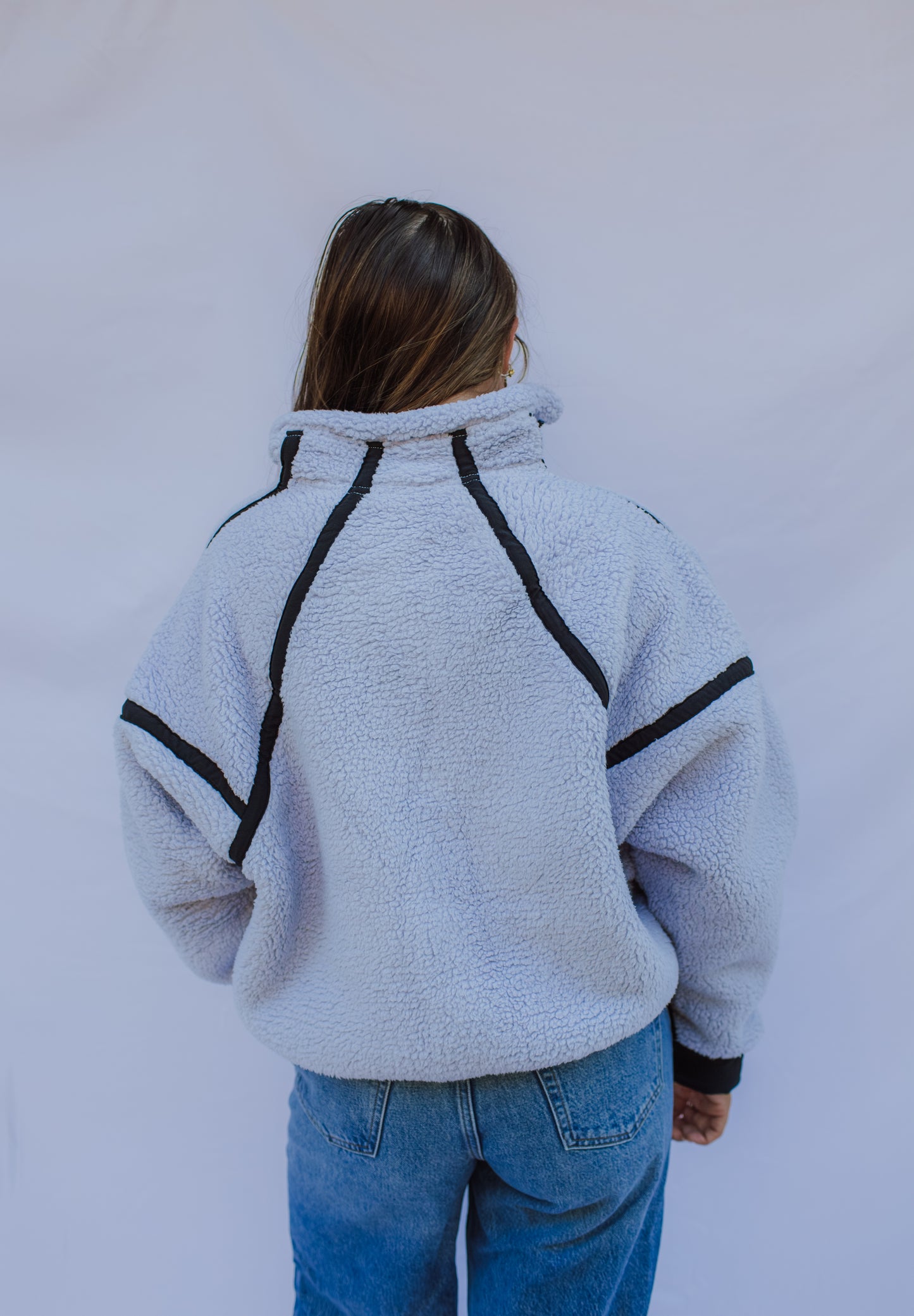 Blue Contrast Sherpa Zip-Up
