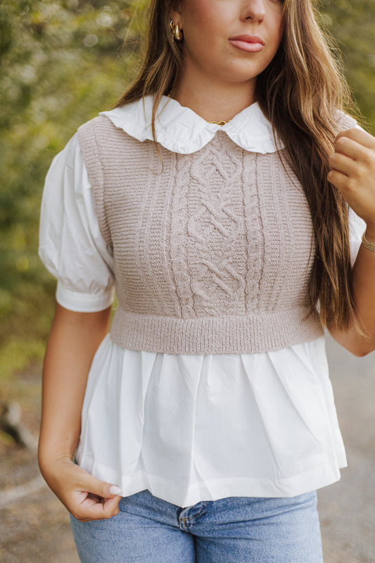 Collared Babydoll Top