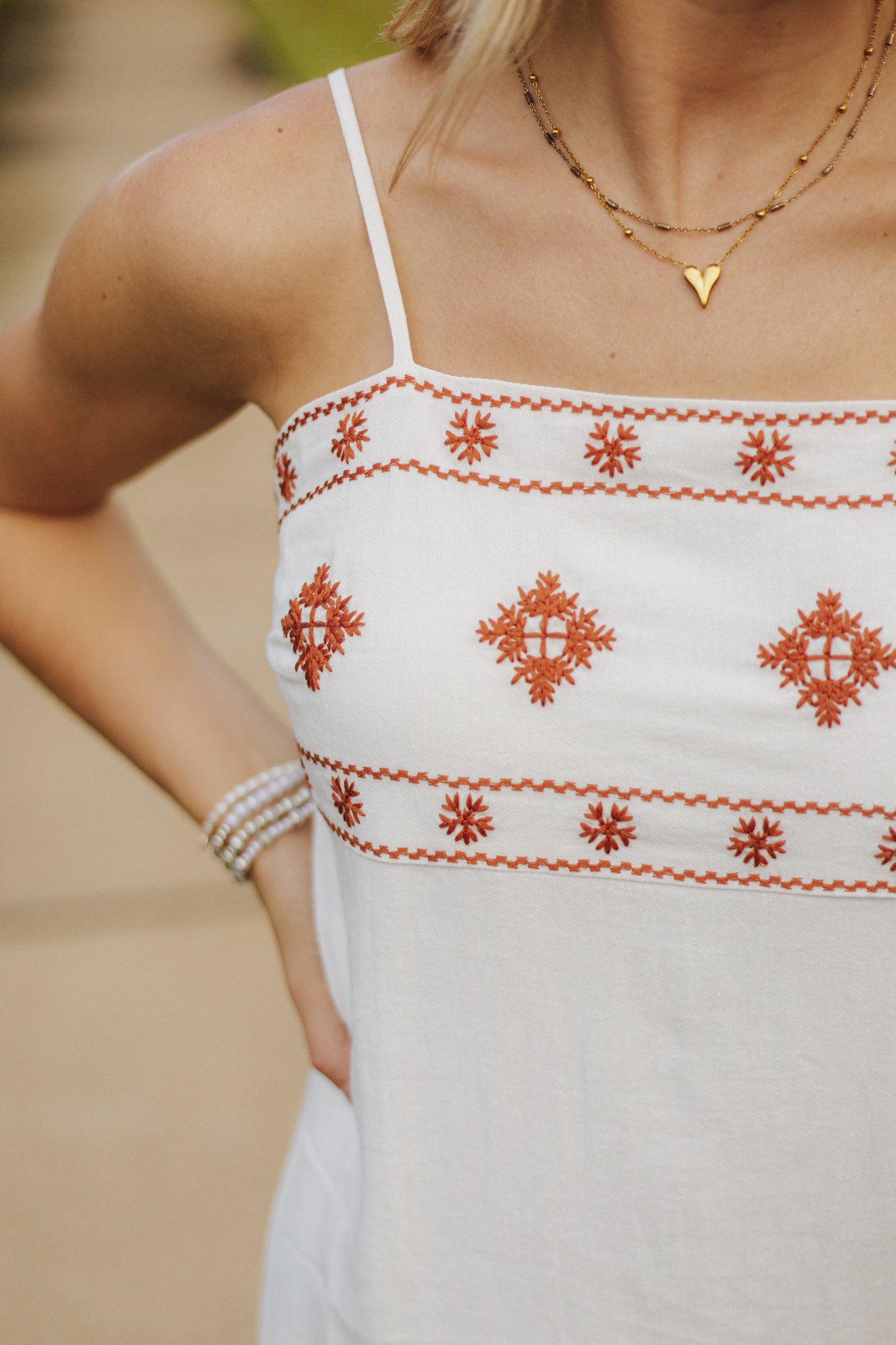 Warm Horizon Embroidered Midi Dress