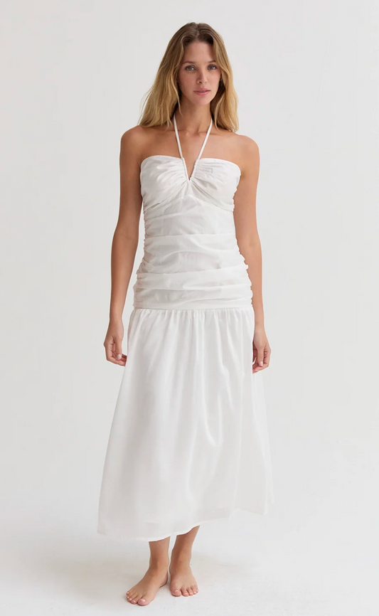 Rayna Shirred Halter Midi