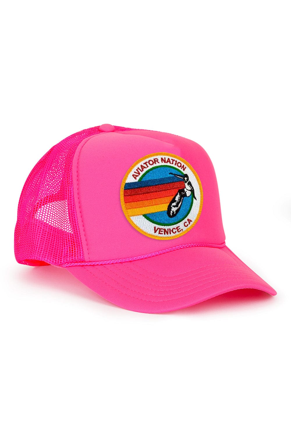 Aviator Logo Trucker- Neon Pink