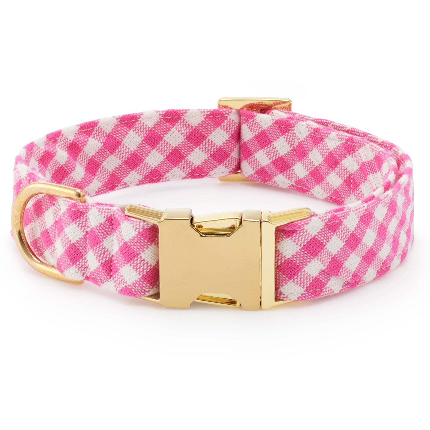 Pink Gingam Dog Collar