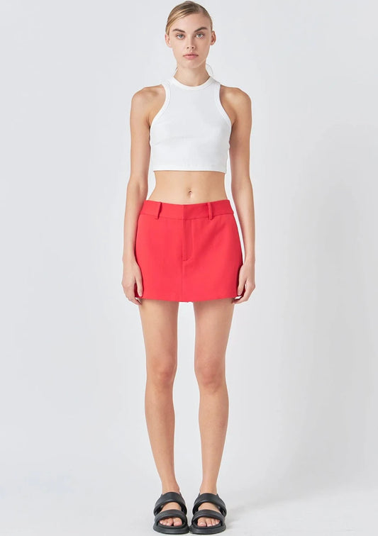 Fire Red Mini Skort
