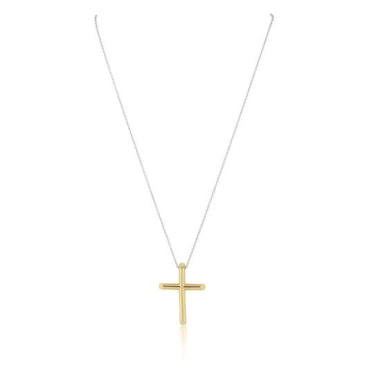 Two Tone Cross Necklace